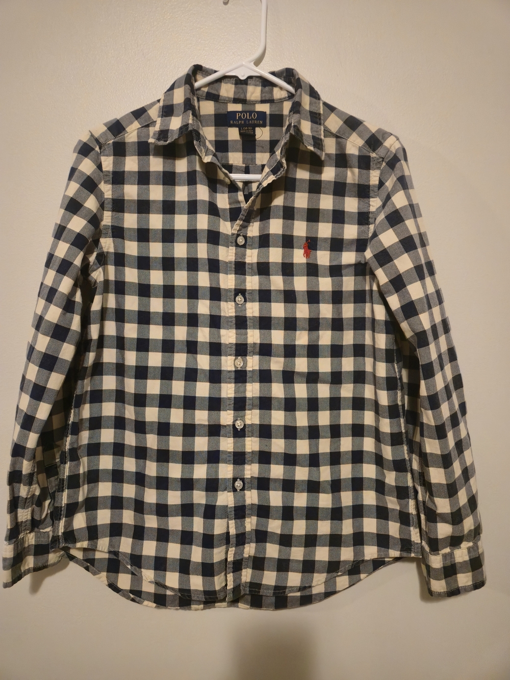 Polo by Ralph Lauren Boys Navy & Tan Check Button-Down Shirt